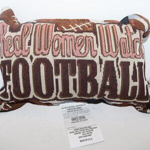 Real Women Watch Football small throw pillow size is 9x12 new in package